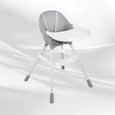 Dolu Emniyet Kemerli Mama Sandalyesi Gri Beyaz